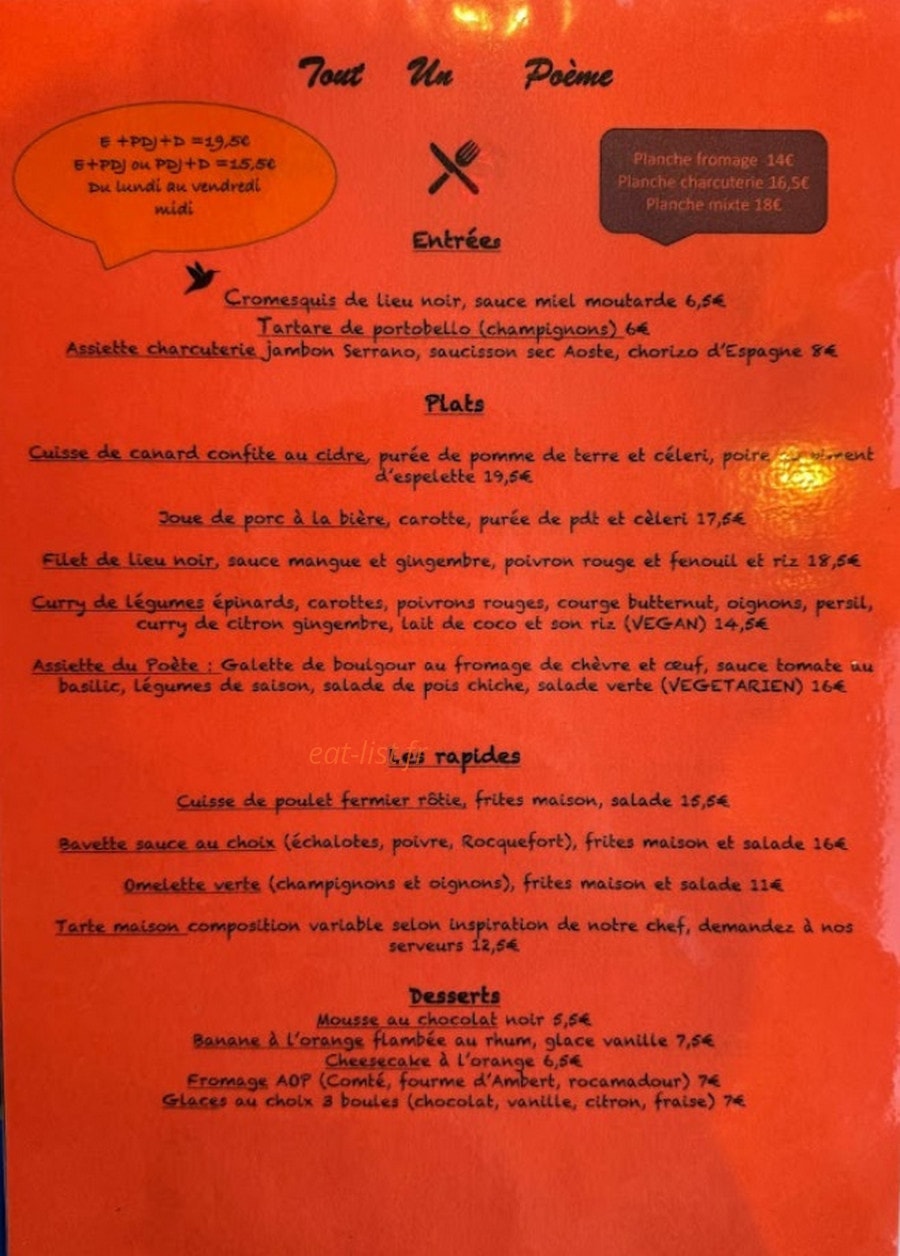 Tout un Poème — carte page 1