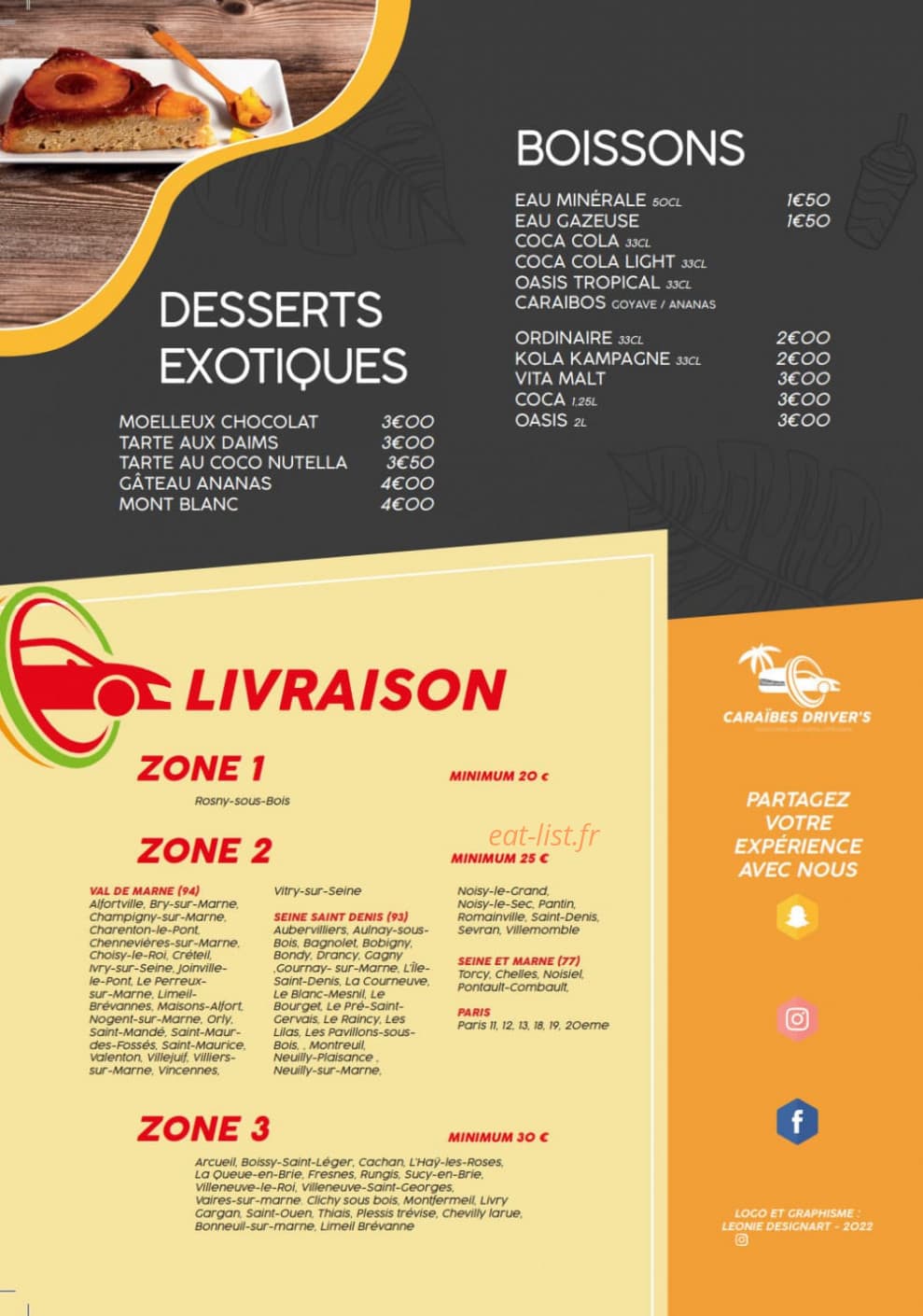 Caraïbes Driver’s — carte page 4