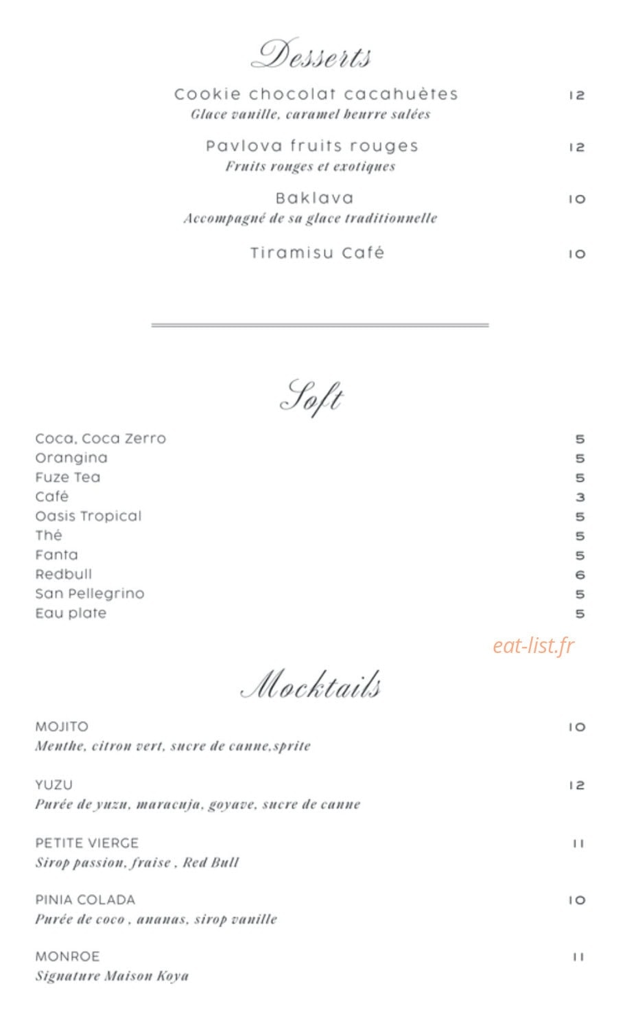 Koya — carte page 2