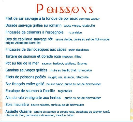 La Criée — carte page 4