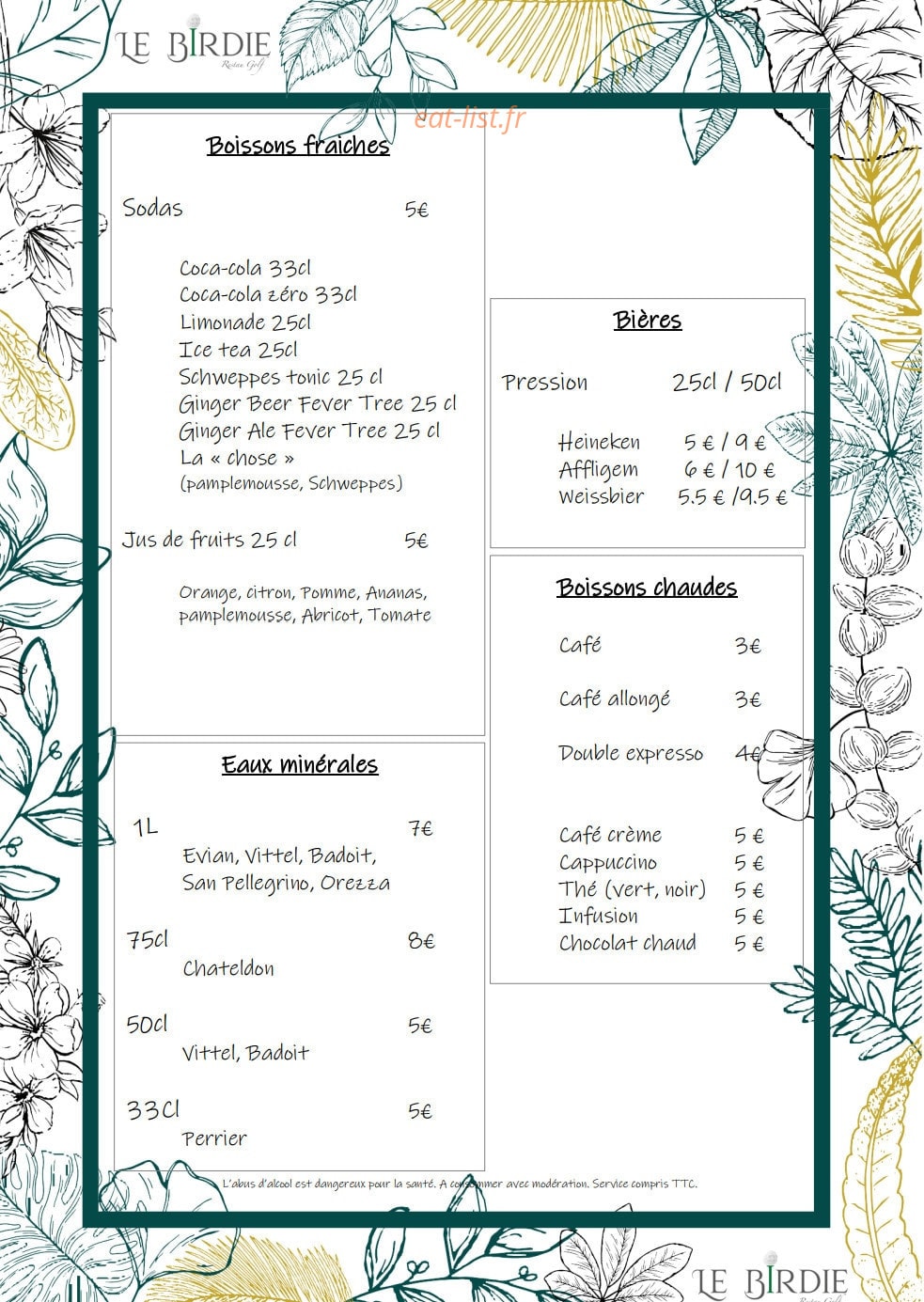 Le Birdie Restau golf — carte page 8