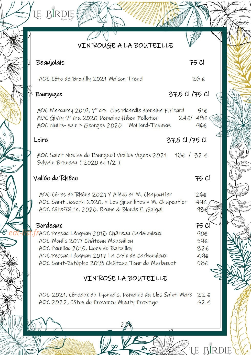Le Birdie Restau golf — carte page 6