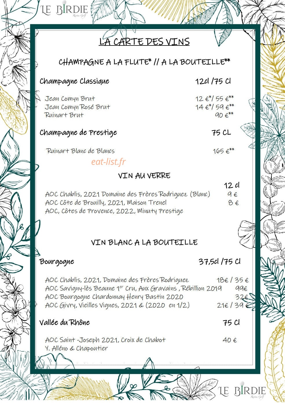 Le Birdie Restau golf — carte page 5