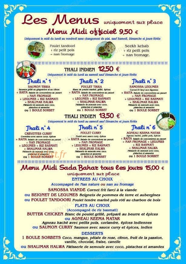New Shalimar — carte page 5