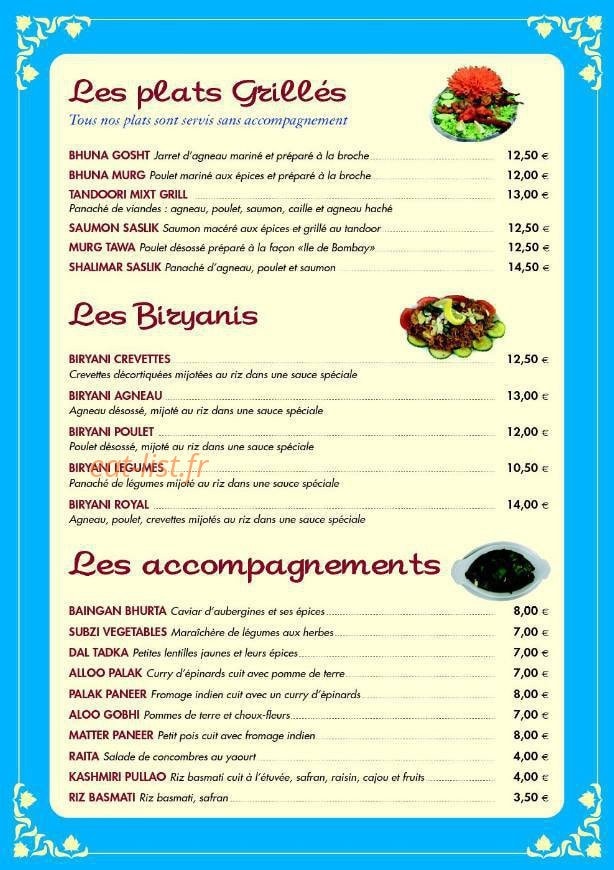 New Shalimar — carte page 4