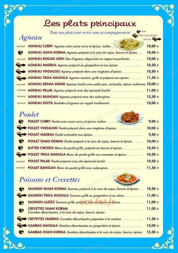New Shalimar — carte page 3
