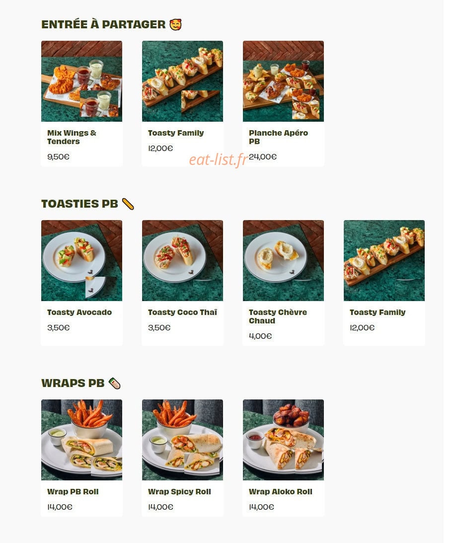 PB Poulet Braisé — carte page 2