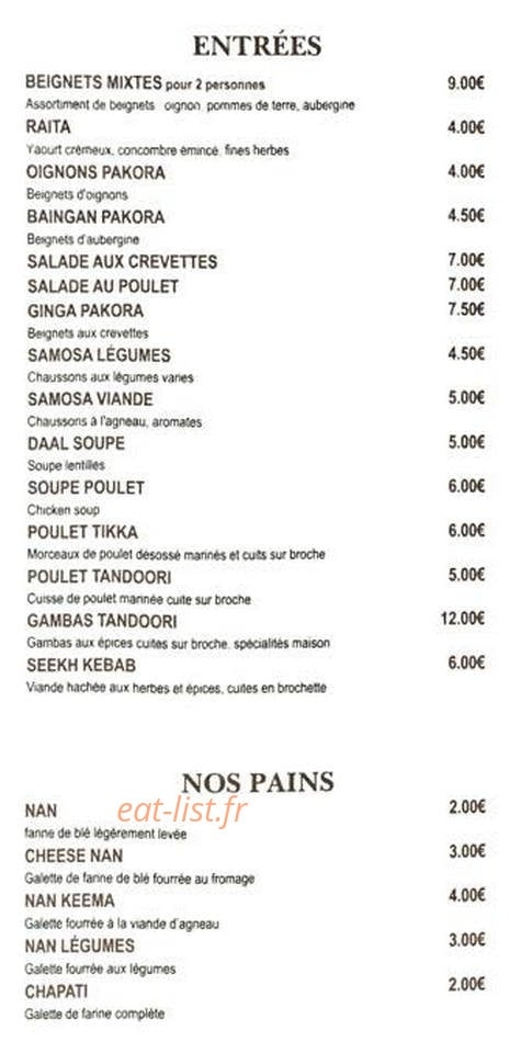 Rasoi — carte page 2