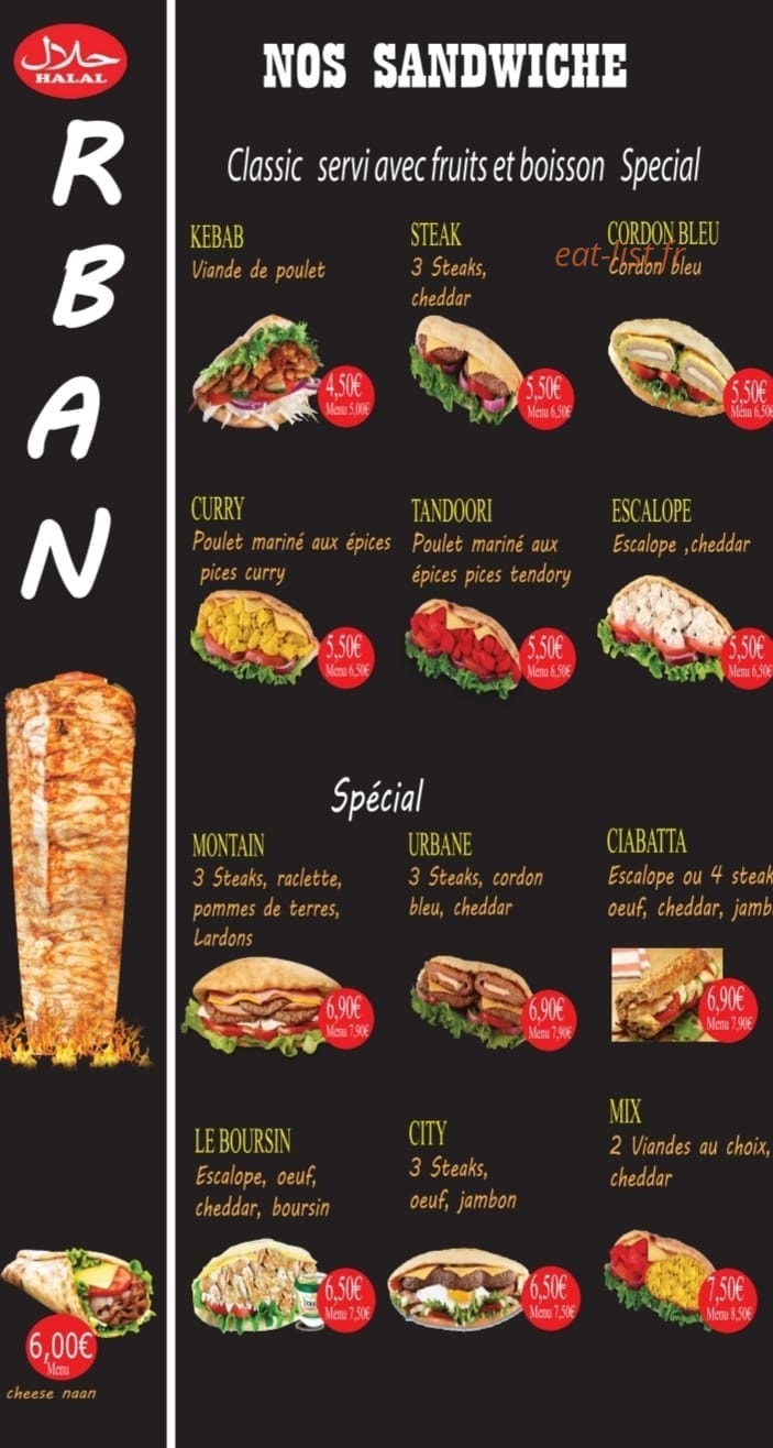 Rban food — carte page 5
