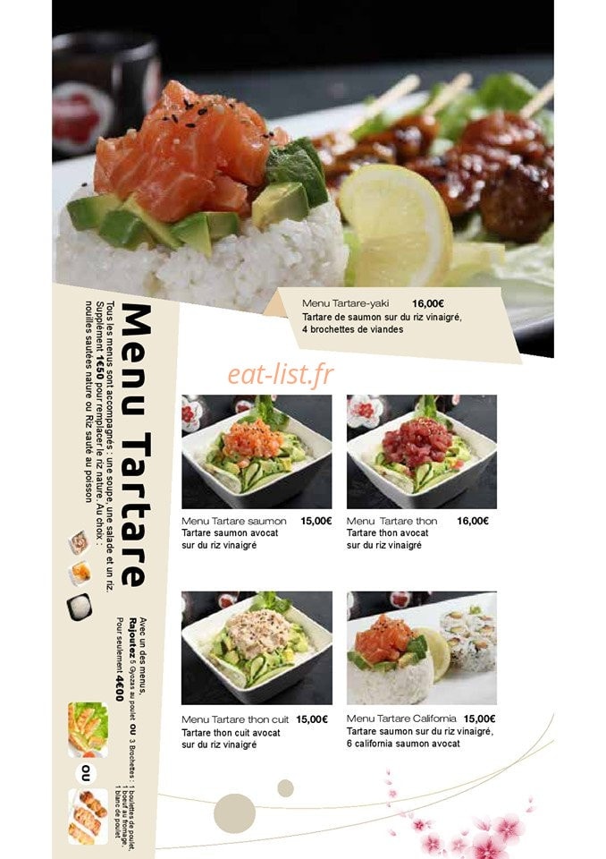 Carte et menu de Royal Tokyo à Rosny Sous Bois — Menu tartare 1