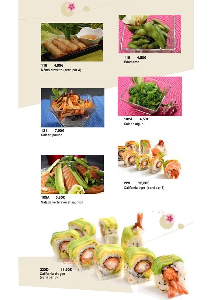 Carte et menu de Royal Tokyo à Rosny Sous Bois — Menu maki 4