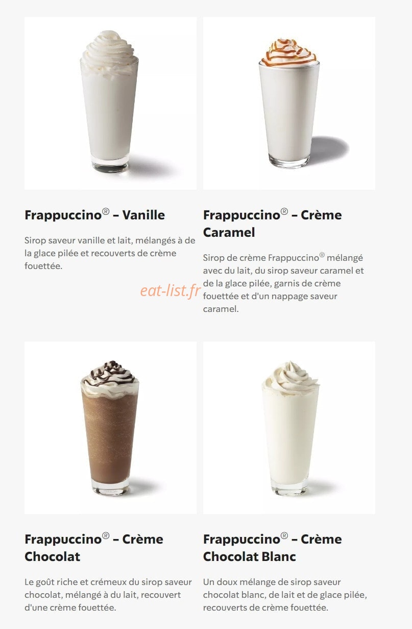 Starbucks Coffee — carte page 25