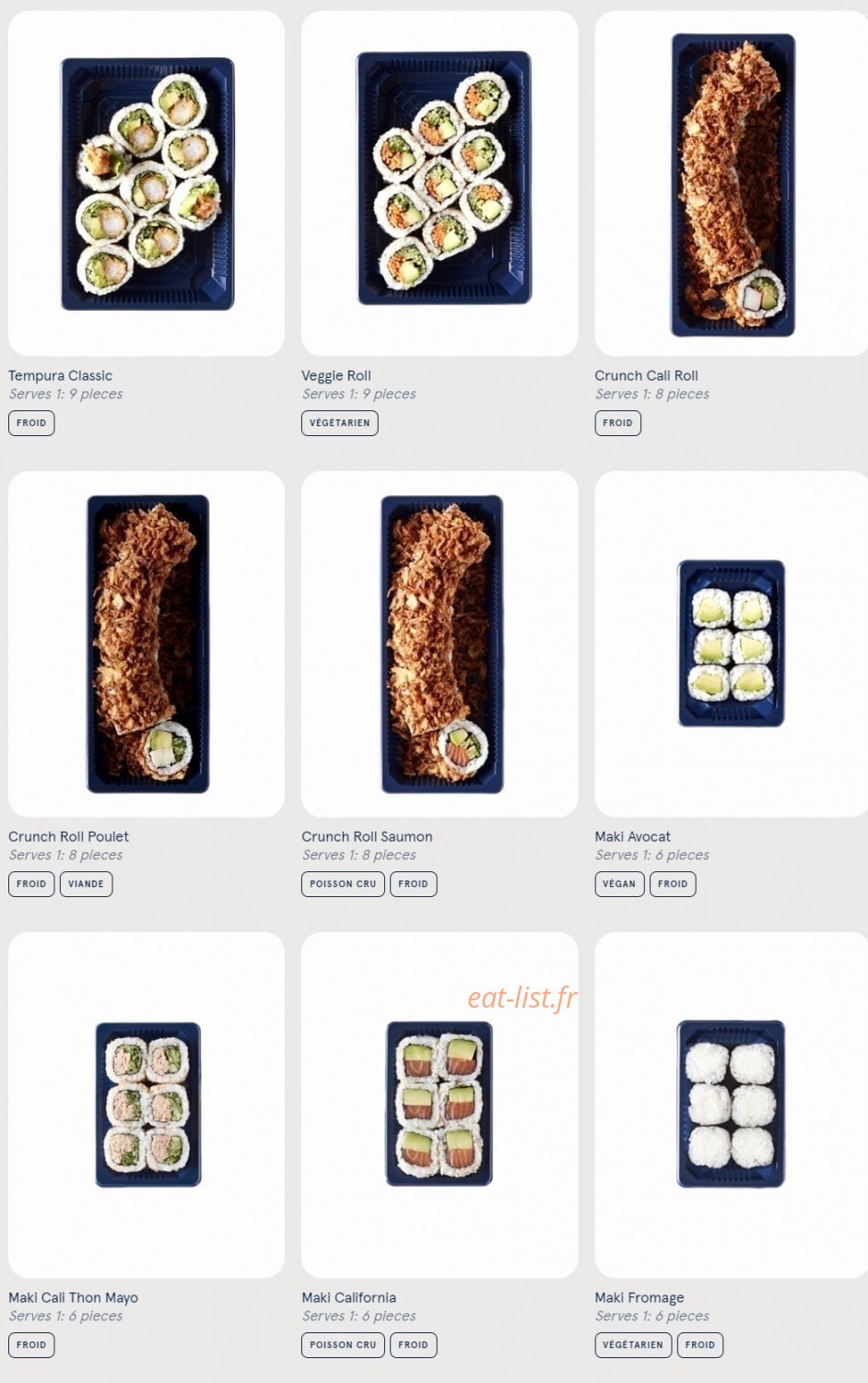 Carte et menu de Sushi Daily à Rosny Sous Bois — Maki et Roll
