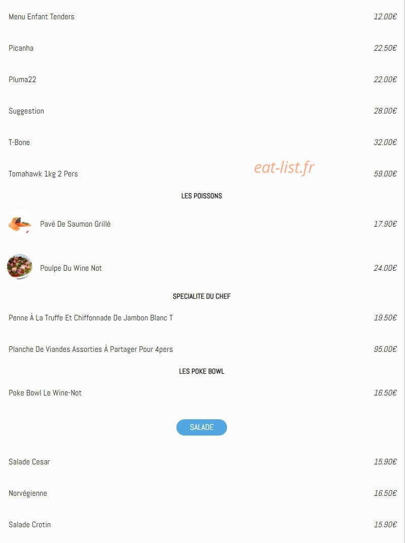 Wine-Not — carte page 2