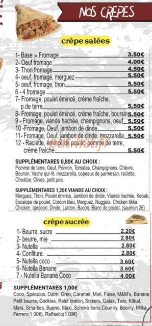Alishan Fast Food — carte page 4