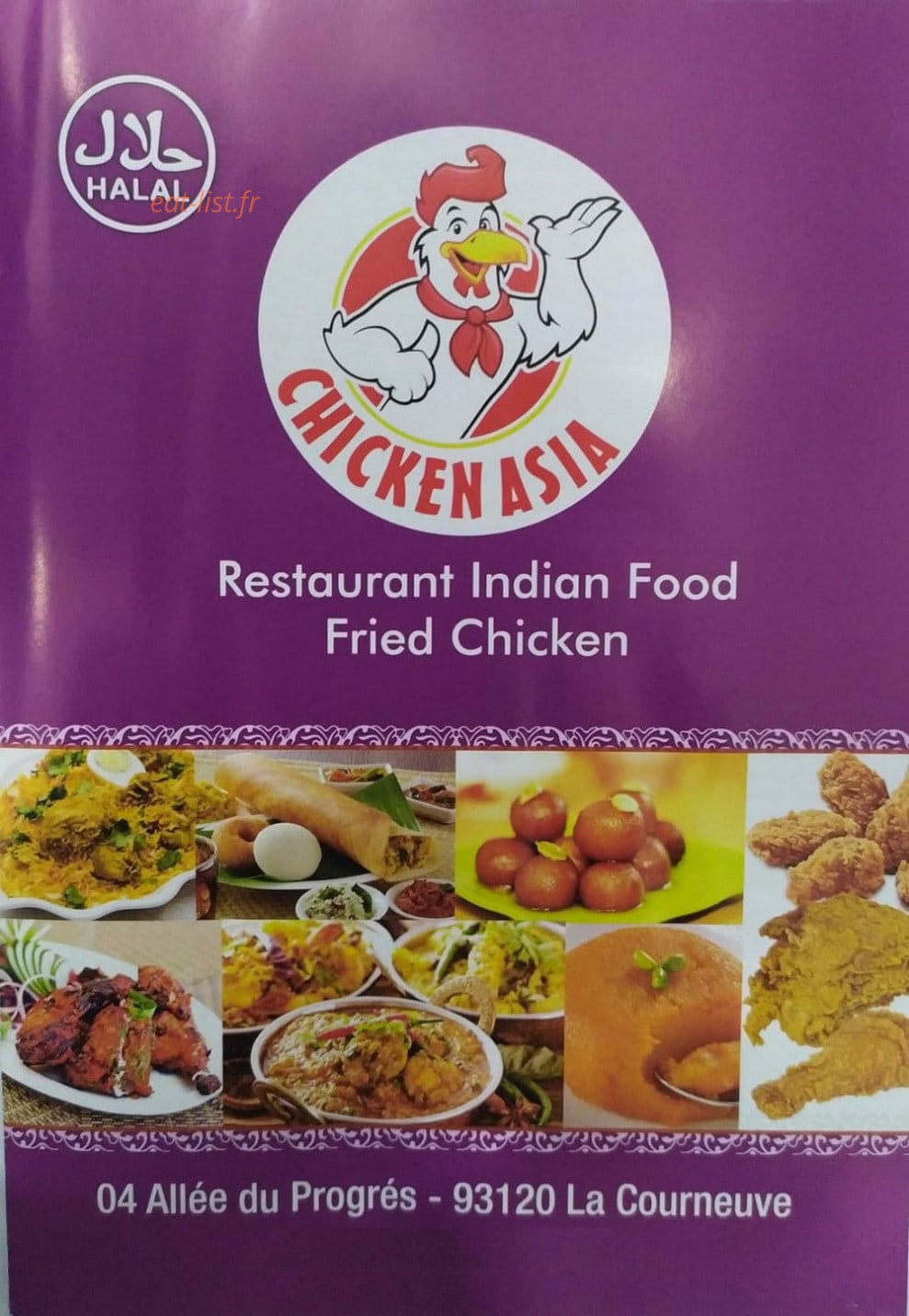 Chicken Asia — carte page 1