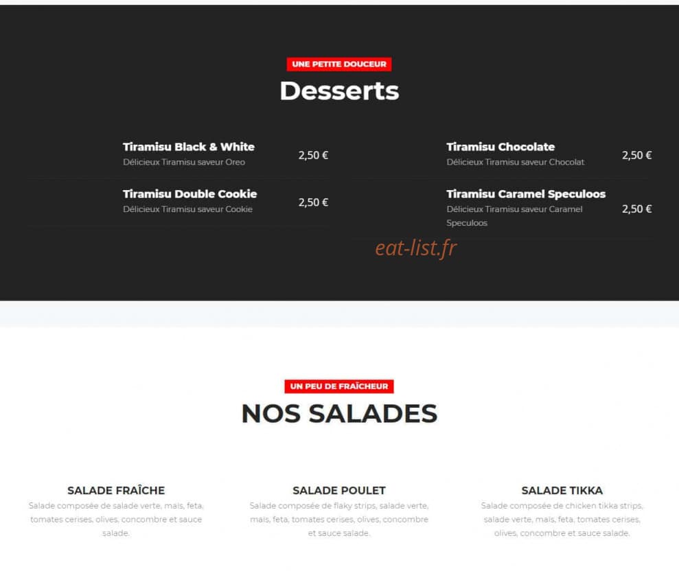 Chicken Spot — carte page 7