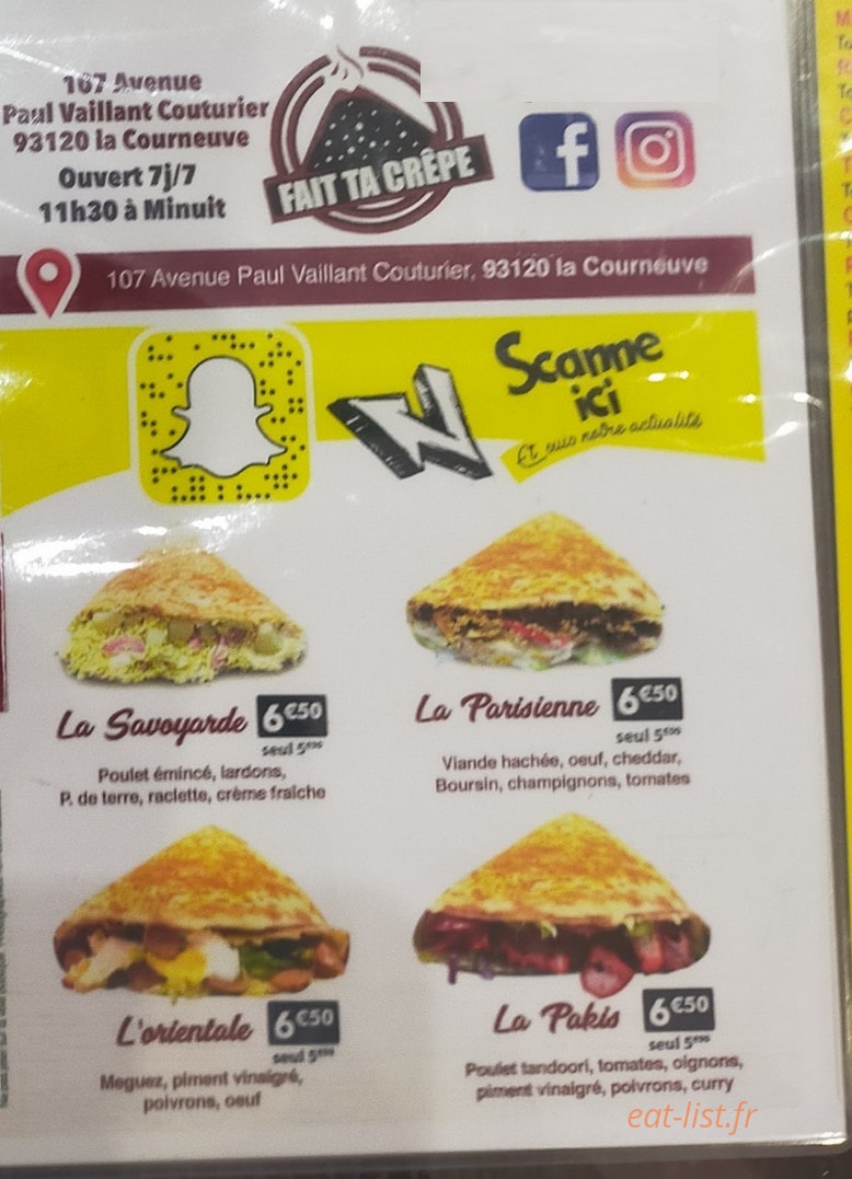 Fais Ta Crêpe — carte page 3