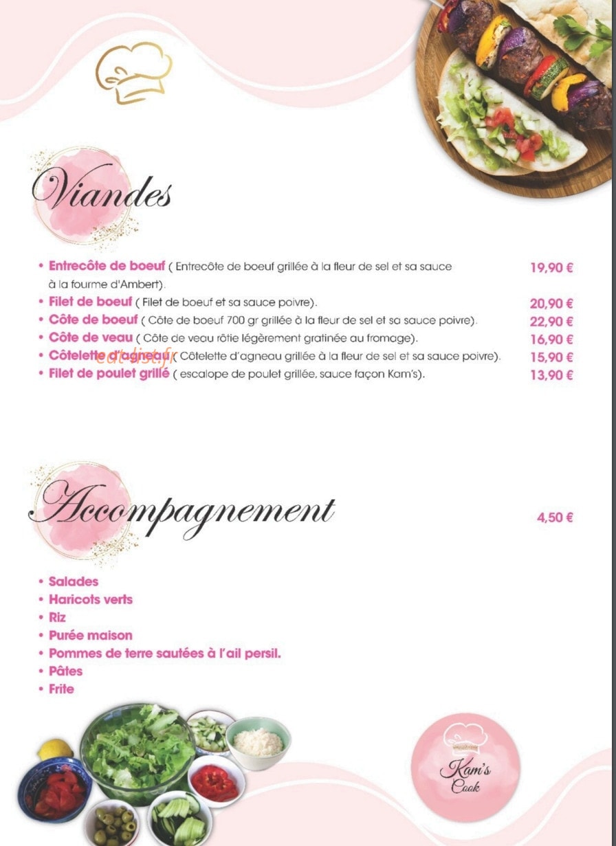 Kam's Cook — carte page 4