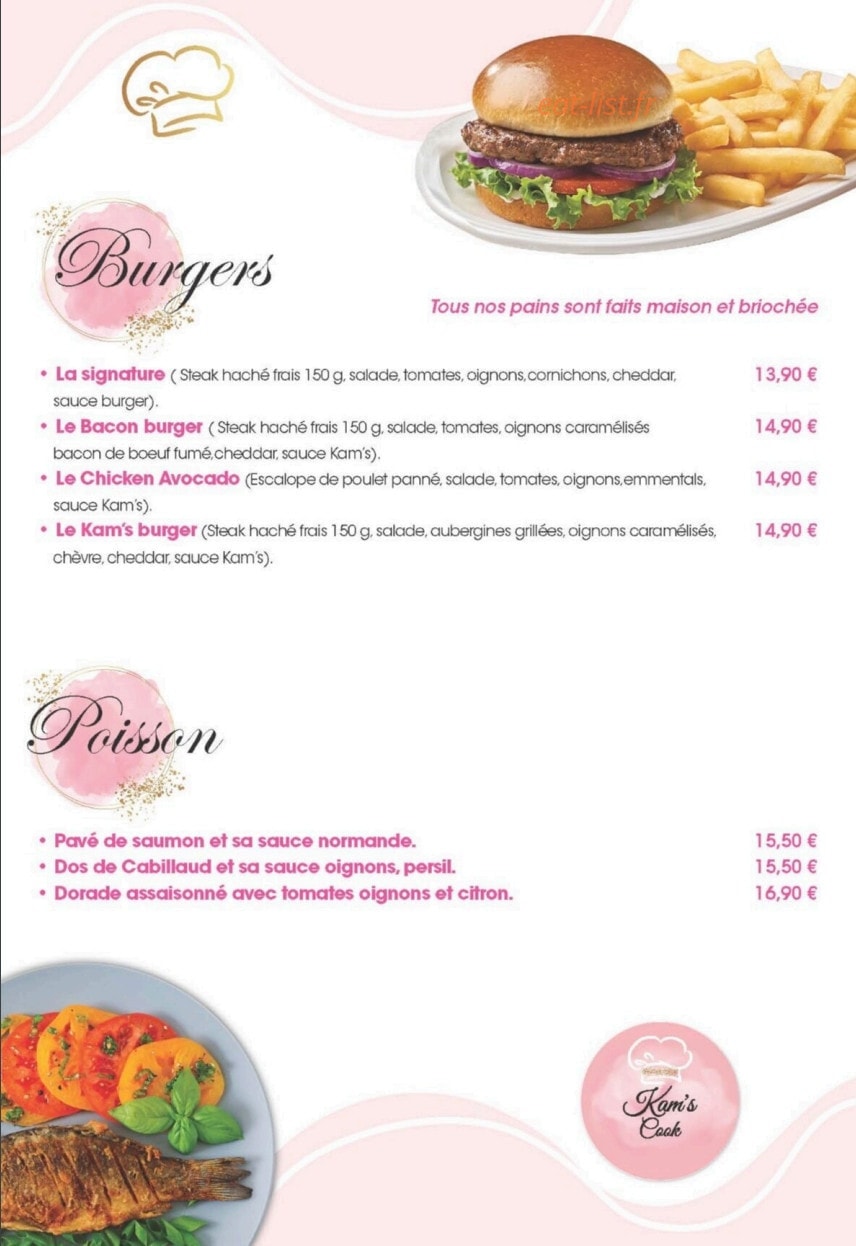 Kam's Cook — carte page 3
