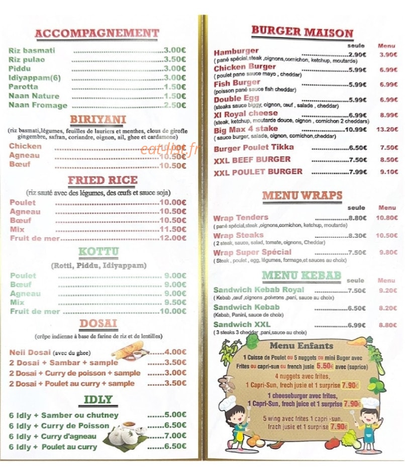 kitchen chicken spot — carte page 1