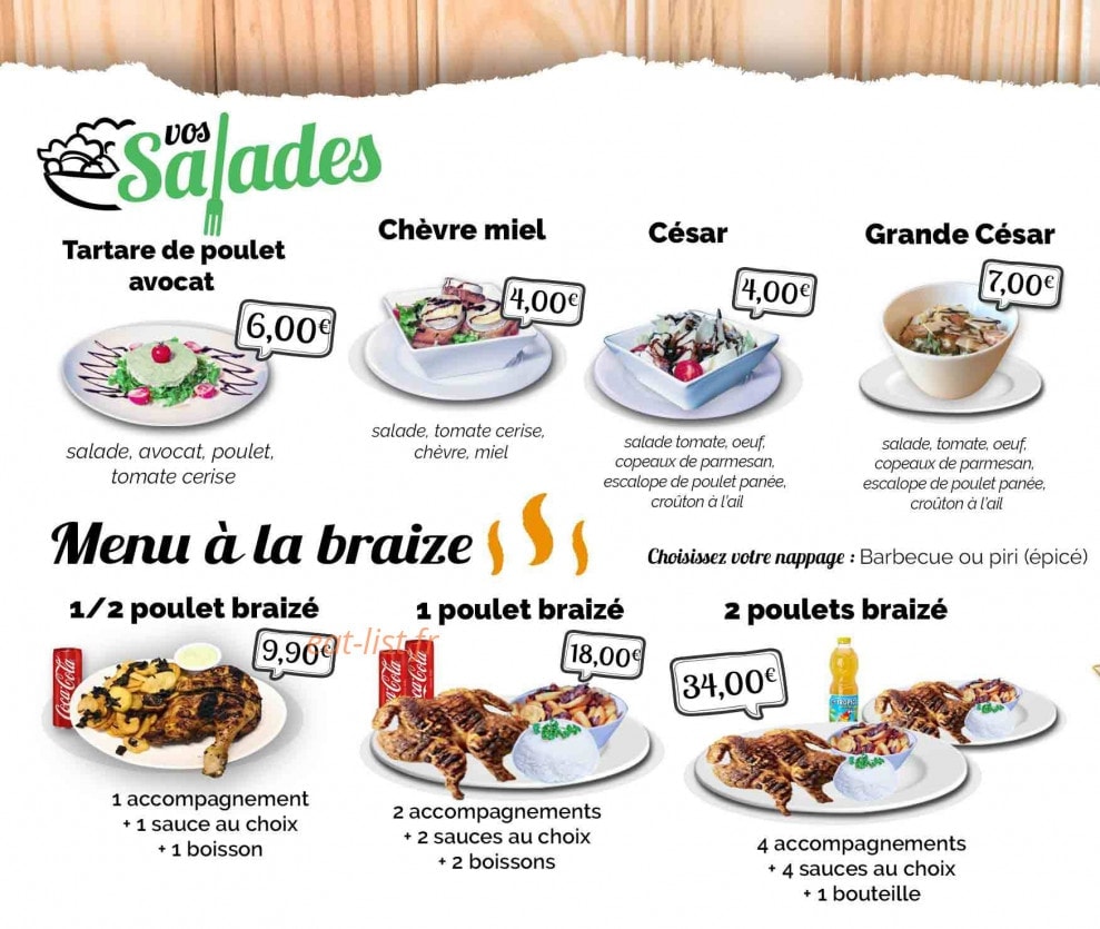 Le Poulet Braizé — carte page 2
