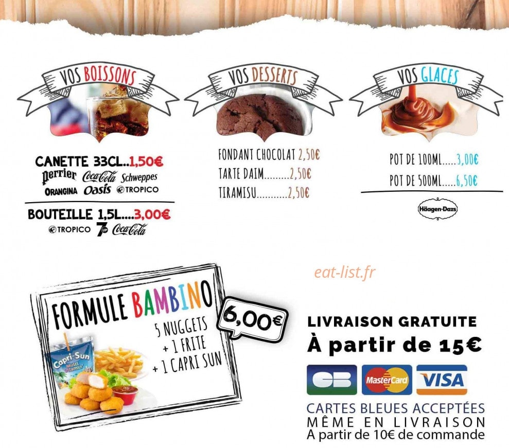 Le Poulet Braizé — carte page 6