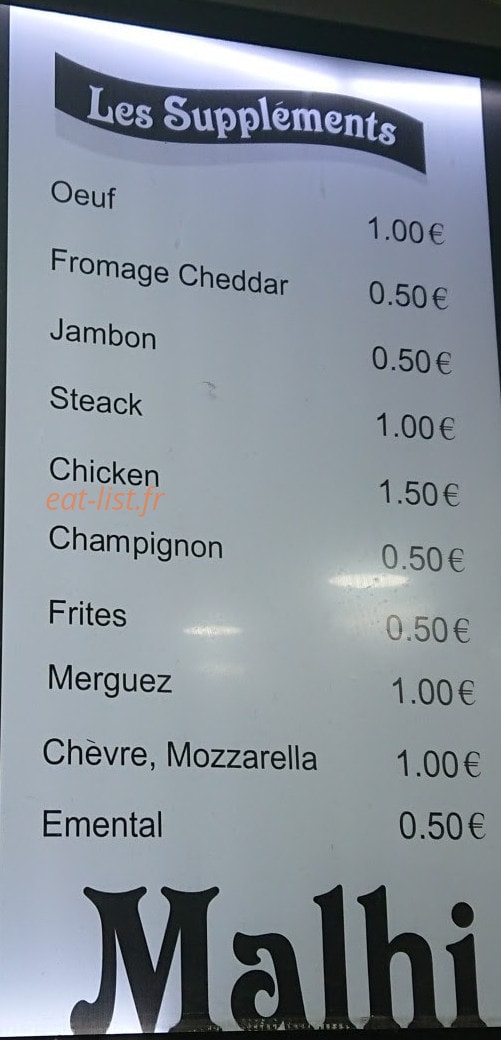 Malhi Good Food — carte page 2
