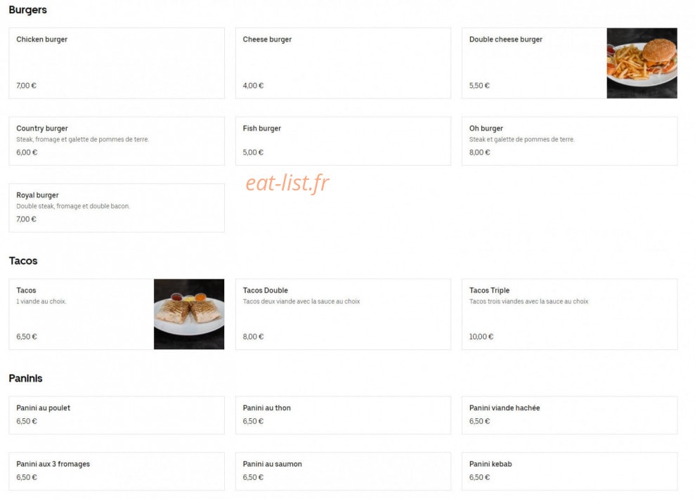 Oh Kebab Pizza — carte page 4
