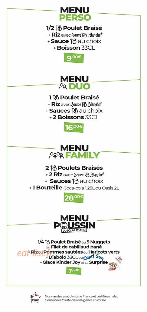 PB Poulet Braisé — carte page 3