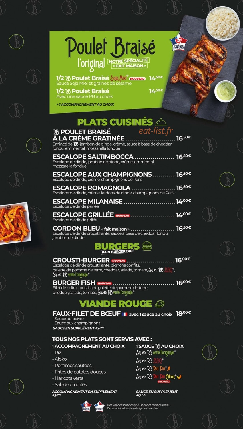 PB Poulet Braisé — carte page 3