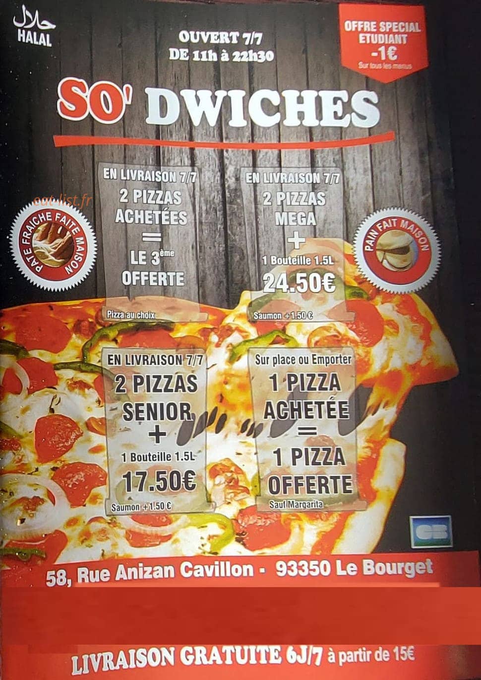 So'dwiches — carte page 1
