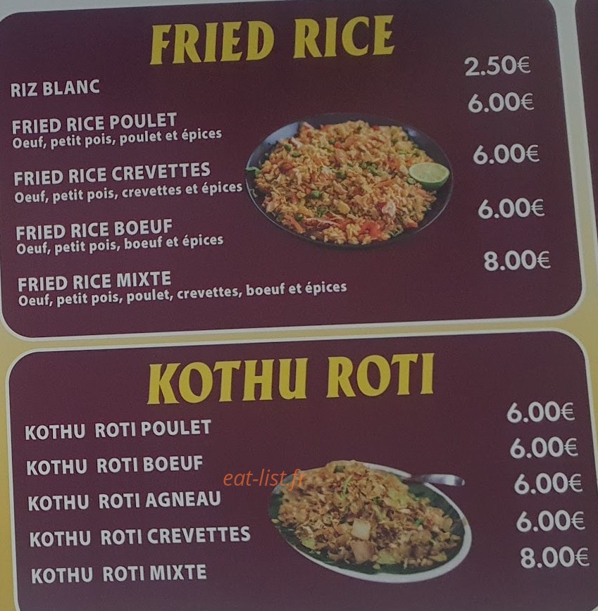 Thendral Restaurant — carte page 3