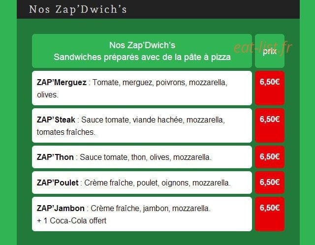 Andiamo Pizza — carte page 10