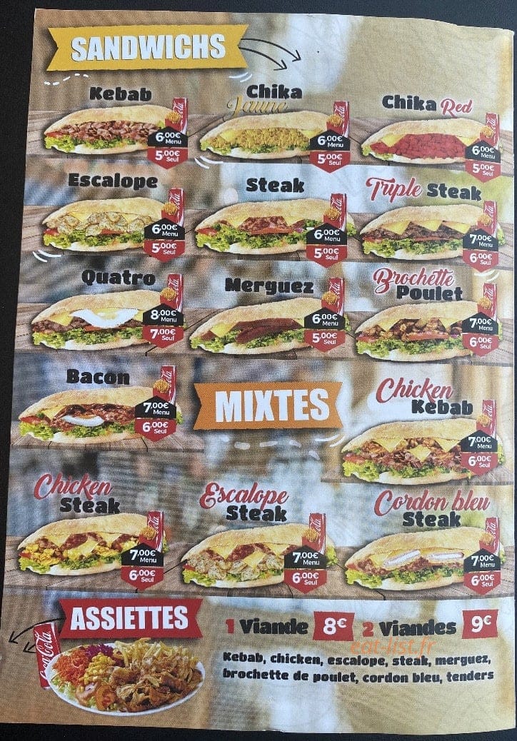 Dream & Food — carte page 1