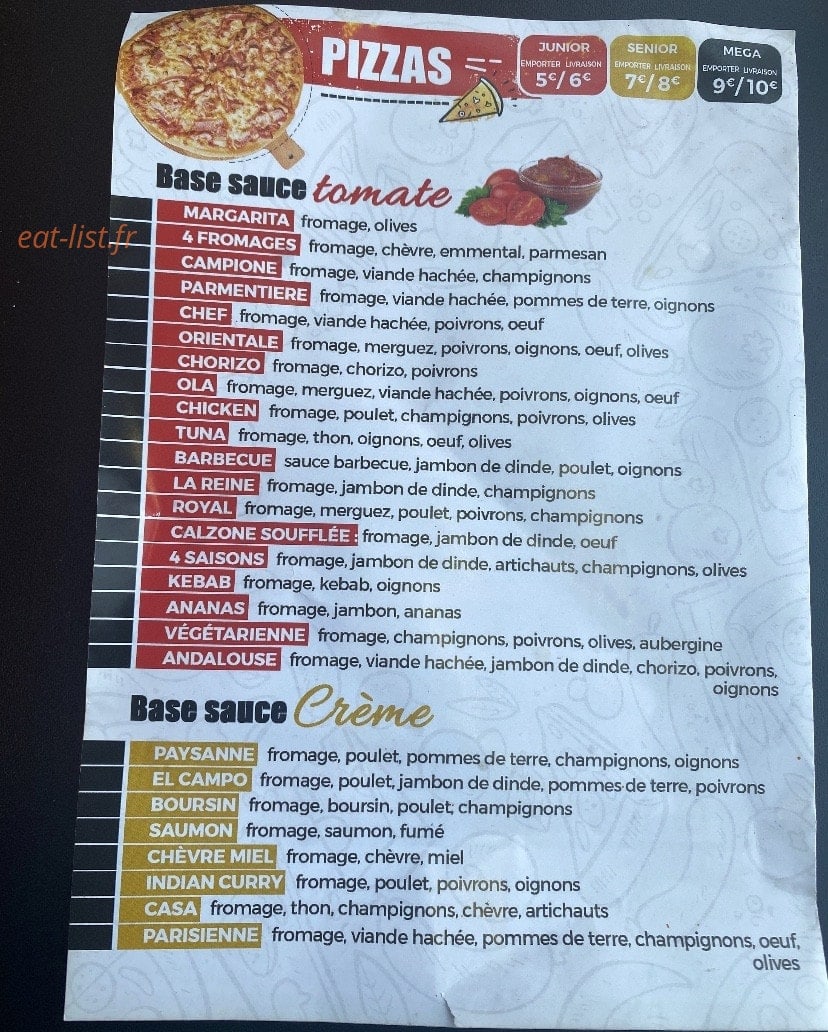 Dream & Food — carte page 2