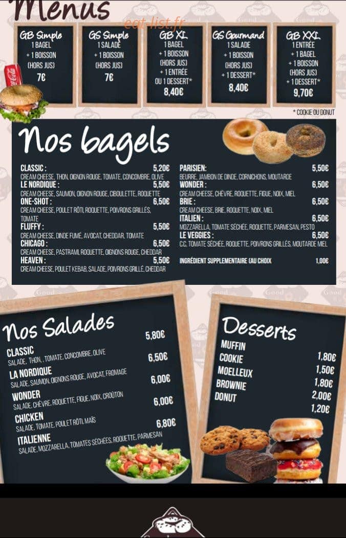 Good Bagel — carte page 1