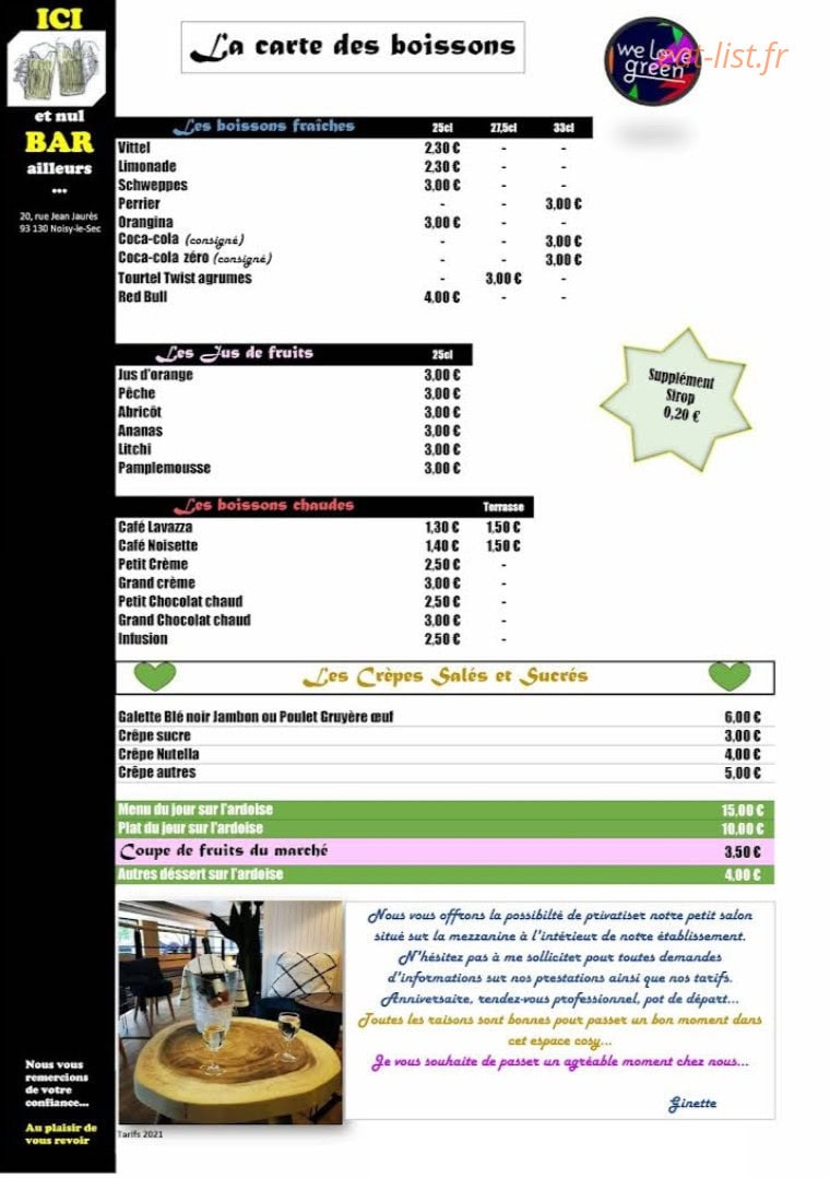 Ici et Nul Bar Ailleurs — carte page 1