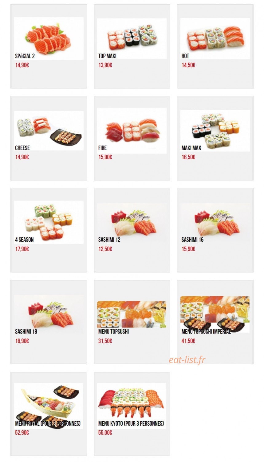 Kyoto Sushi — carte page 17