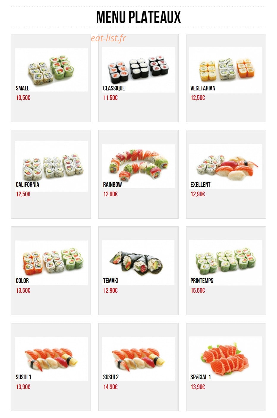 Kyoto Sushi — carte page 16