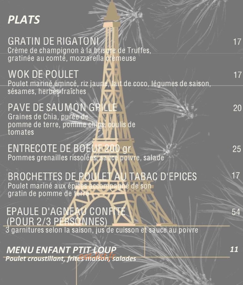 Le P'Tit Paris — carte page 2