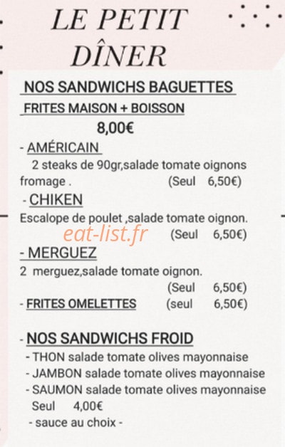 Le petit diner — carte page 2