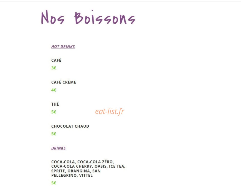Le Safe Lounge — carte page 10