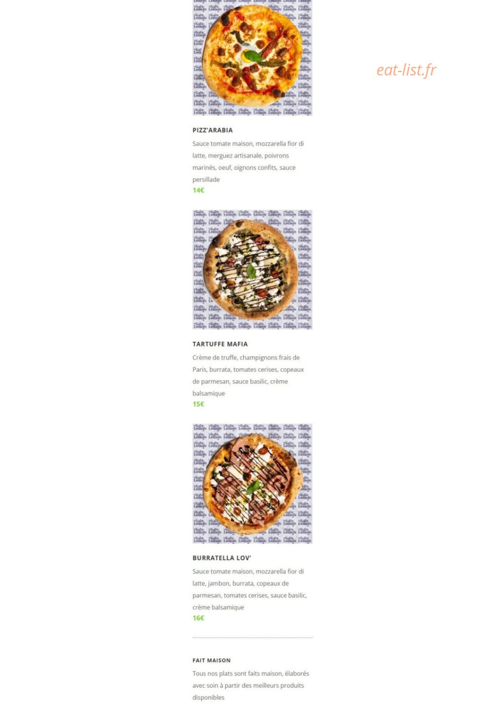 Le Safe Lounge — carte page 6