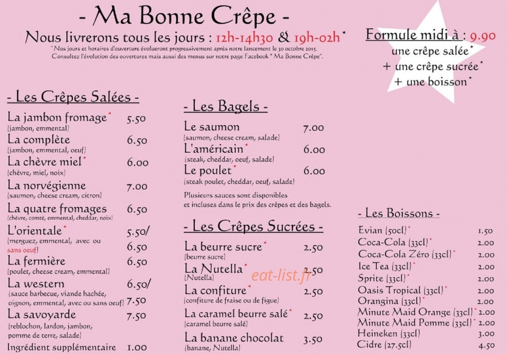 Ma Bonne Crêpe — carte page 1