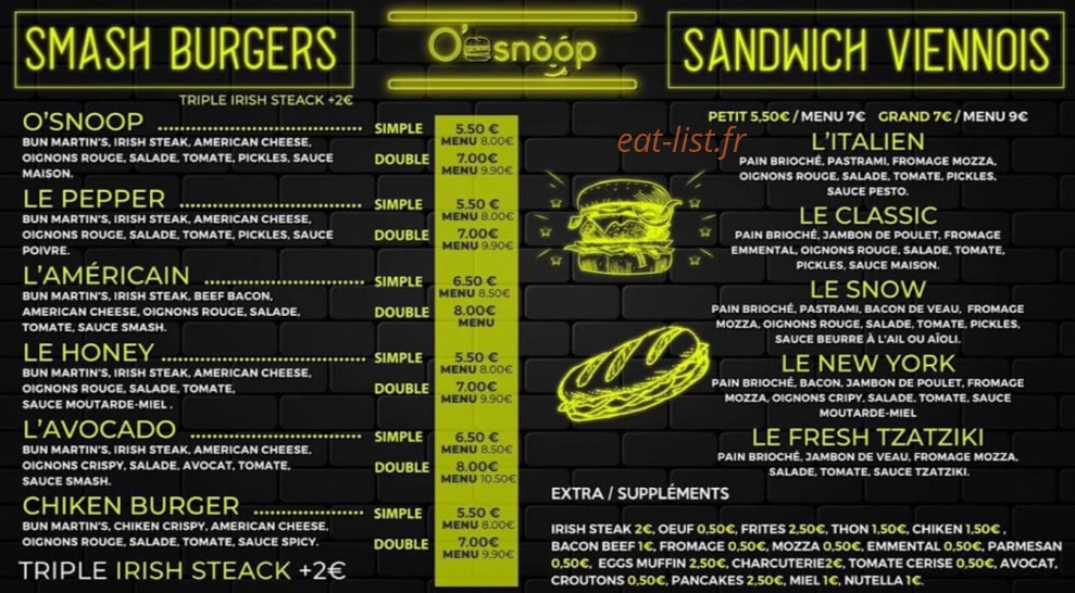 O'Snoop — carte page 2