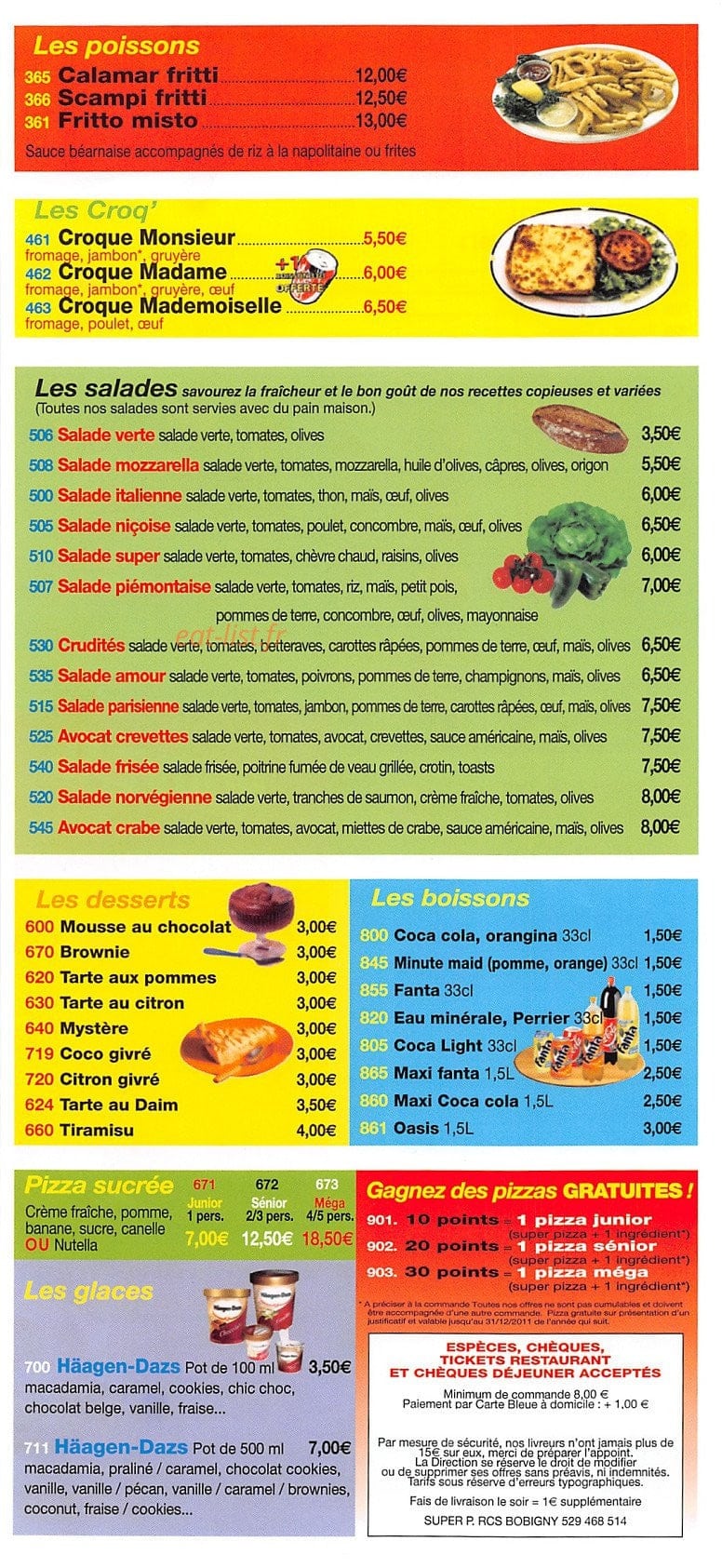 Super Pizza — carte page 5