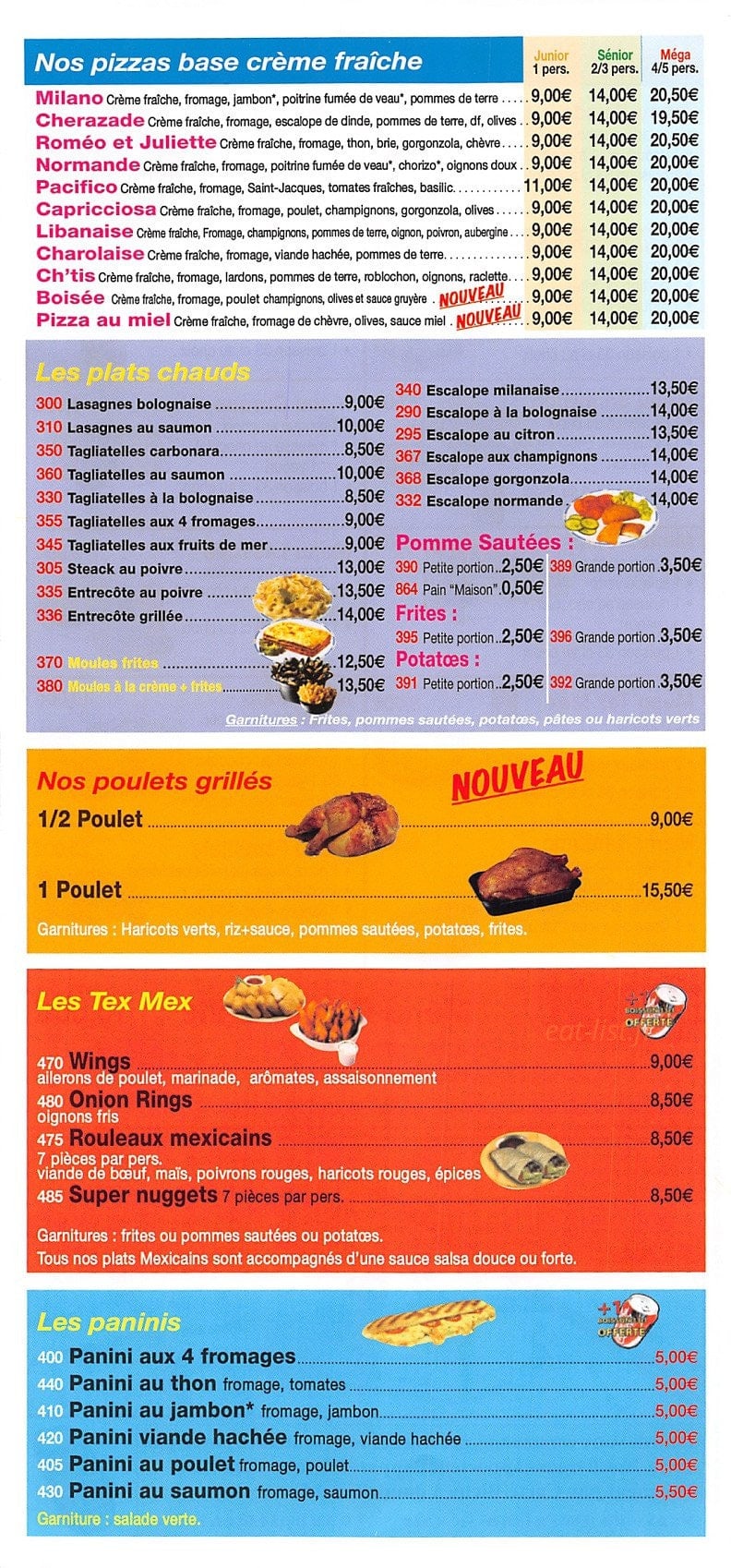 Super Pizza — carte page 3