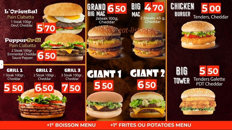 Thaïs burger — carte page 3