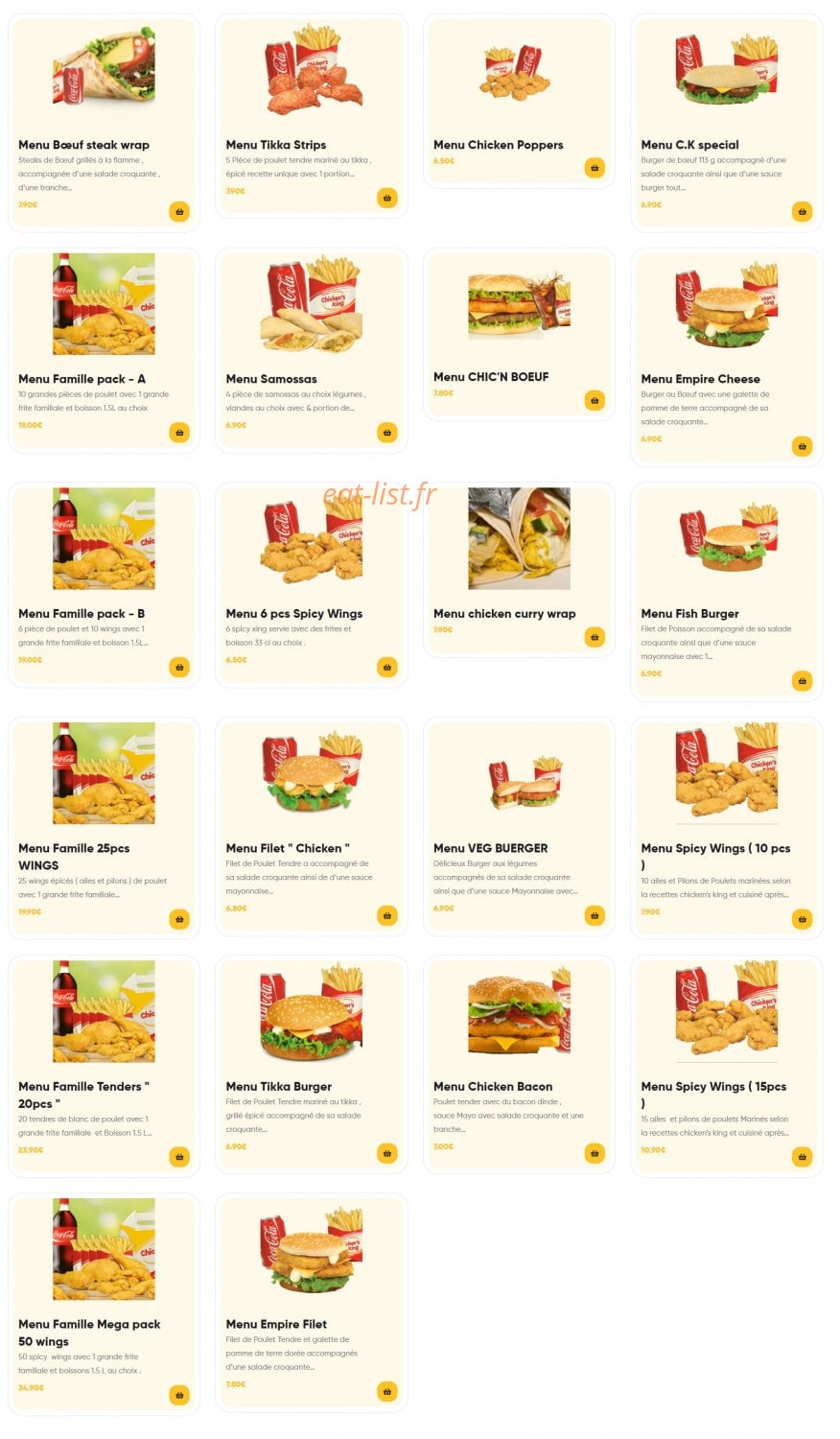 Chicken's King — carte page 3